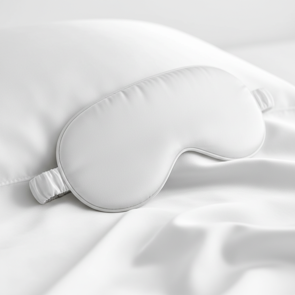 White silk sleep mask